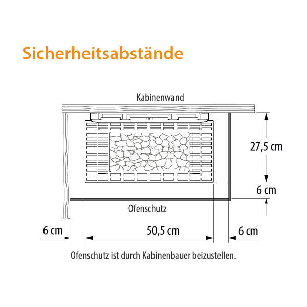 Saunaofen Elektro Wandmodell flach | 6,0 - 9,0 kW | EOS Gracil W