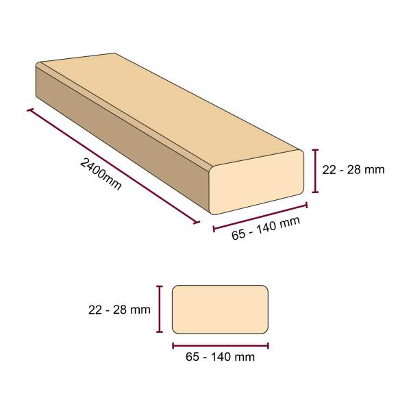 Sauna bench slats aspen | planed | length 2400 mm various...