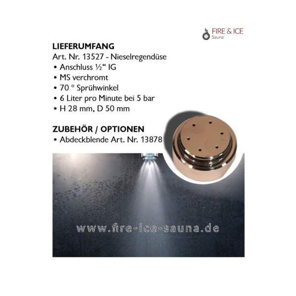 Nieselregendüse für Erlebnisdusche