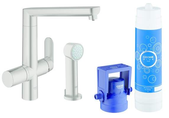 grohe Blue k7 Pure Starter Kit. SuperSteel or chrome surface