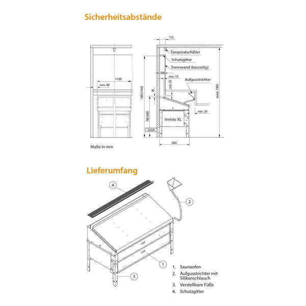 Sauna heater Invisio xl (floor model, underbench heater) 9.0 kW anthracite