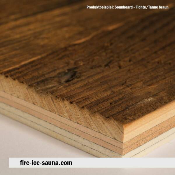 Sauna wood Sonnboard Grey - sunburnt veneer wood