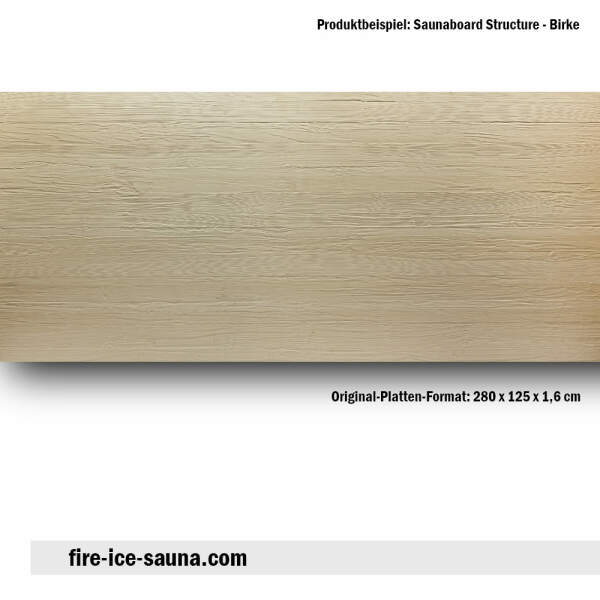 Sauna wood birch with embossed surface - veneer structured with split embossing