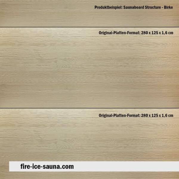 Sauna wood birch with embossed surface - veneer structured with split embossing