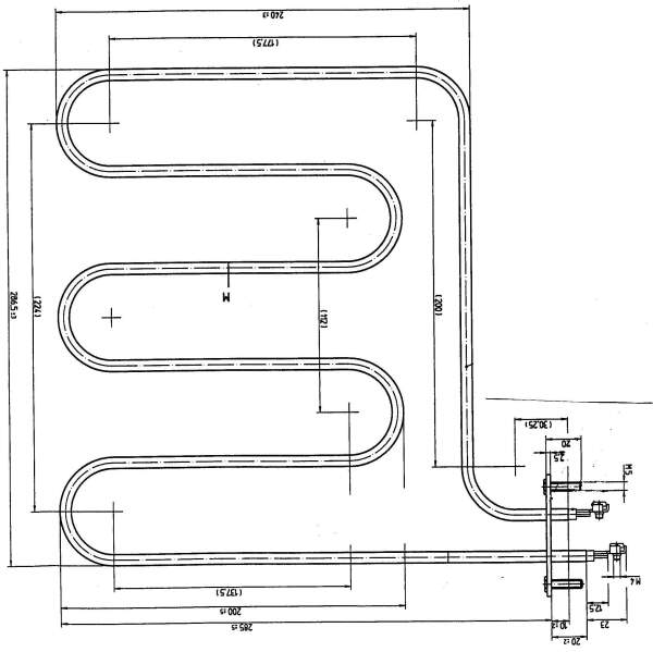 Tubular heater (1000 w / 230 v) for saunatherm sauna heaters