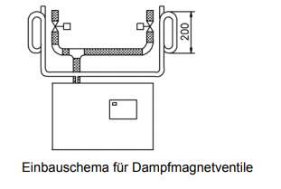 Dampfmagnetventil 0-0,4 bar, komplett für Dampfschlauch...