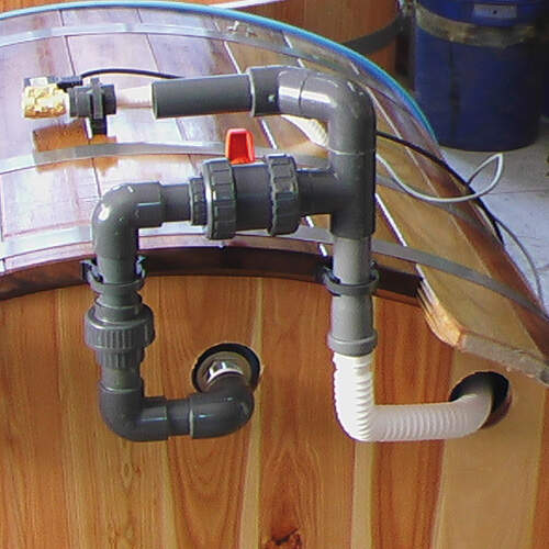 Sauna tub with plastic insert and automatic refill, ready to plug in