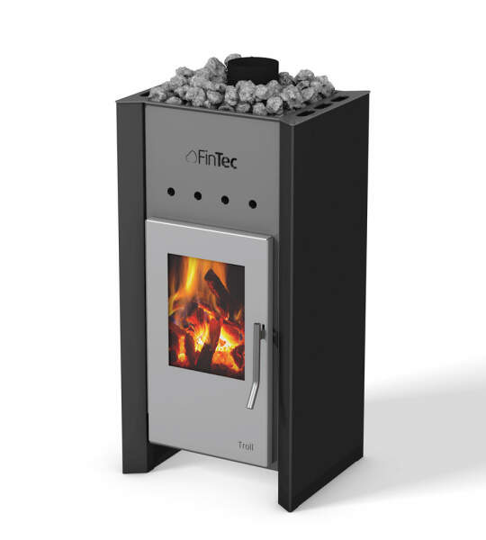 Wood sauna heater FinTec Troll (Deep black Metallic)