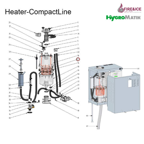 Heater 4,5 kW, 230v for steam generators (b-2209111)