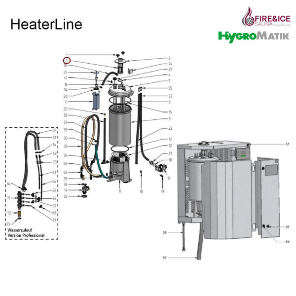 Nozzle pressure compensation, steam hose adapter (b-2304109)